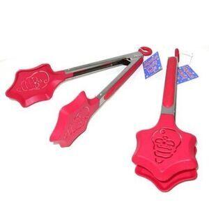 10/$25🦋 x2 NWT Metro Design Red 9" Silicone Santa Locking Tongs
